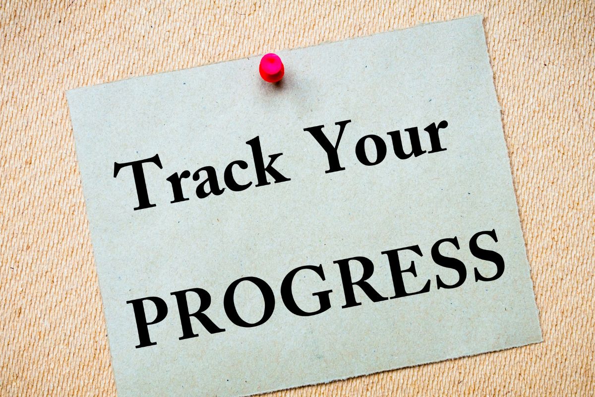 An image of a paper with Track your progress wording.