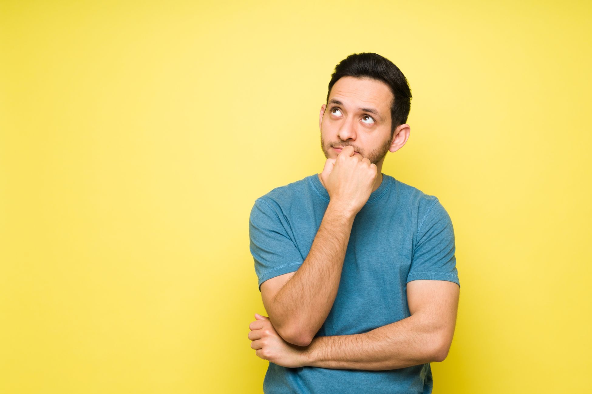 The image shows a man visualizing himself.