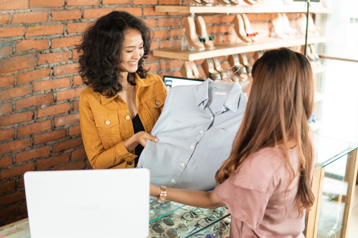 Image of a woman returning unnecessary purchases.
