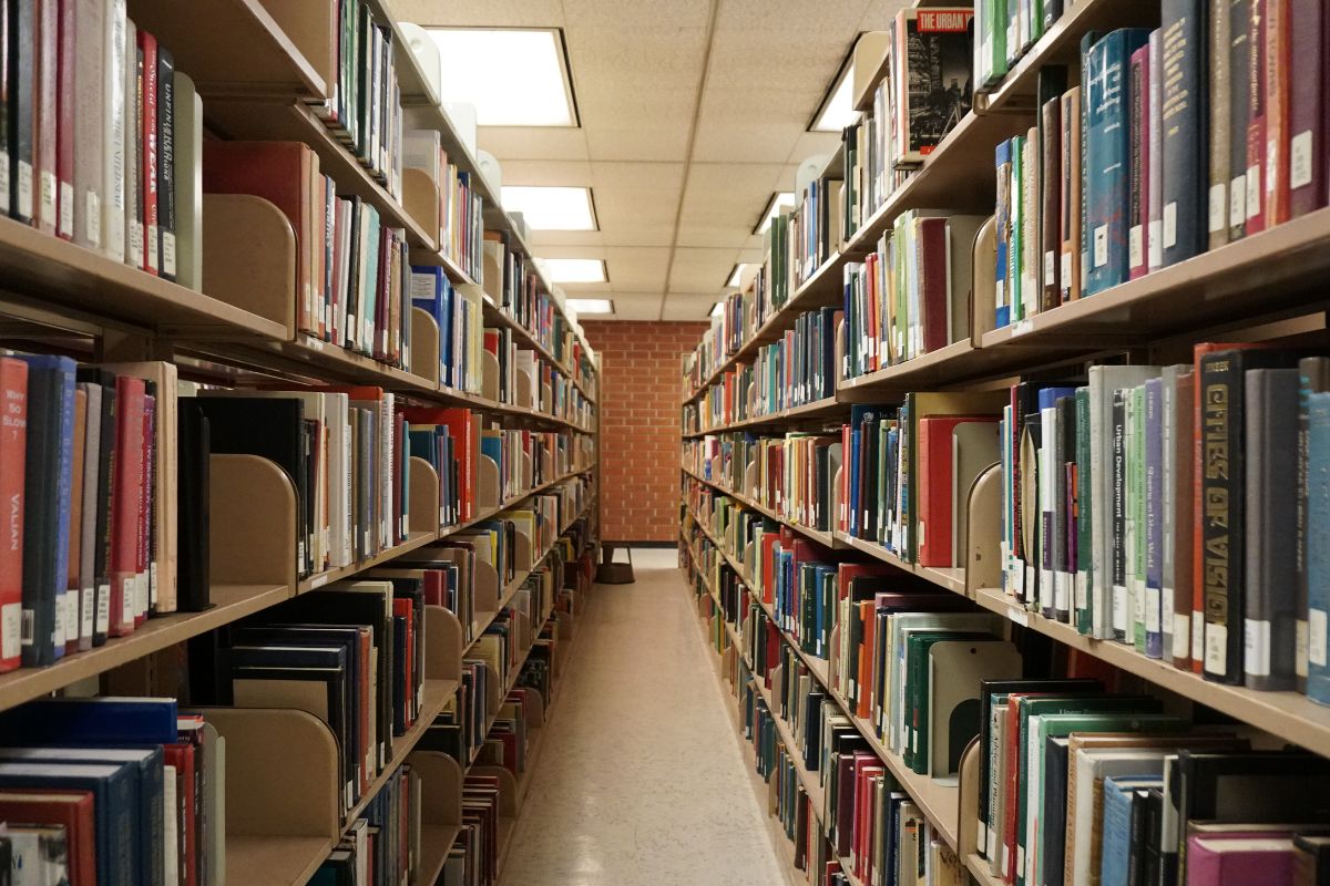 The picture shows a public library.