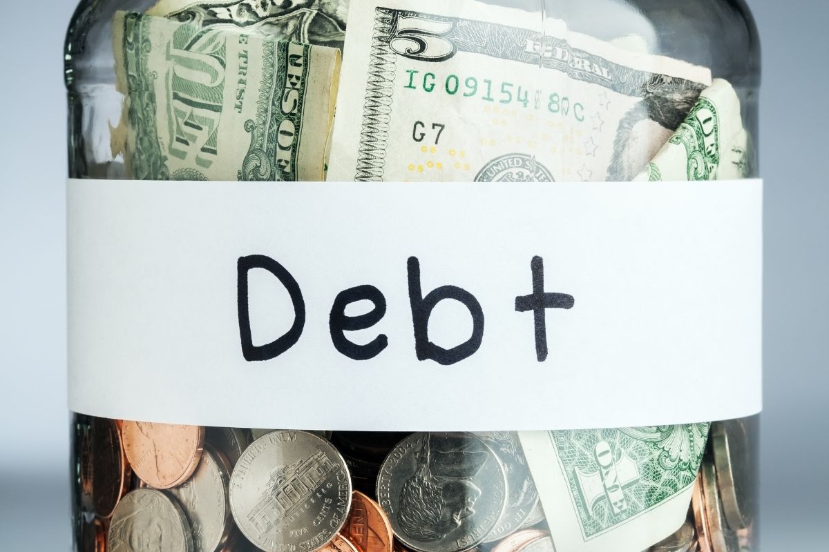 The photo shows savings for debt.