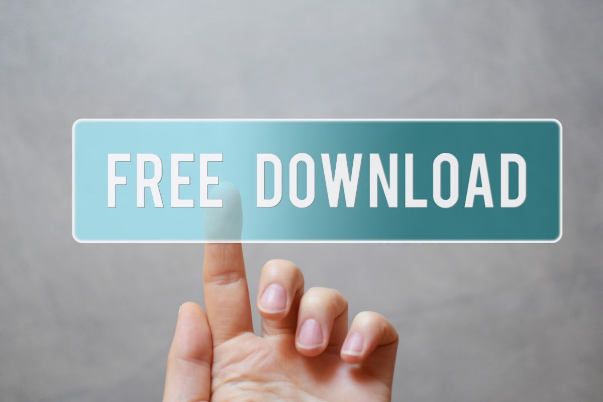 The image tells about a man's hand pointing the visual note which means download your no-spend challenge template gives you structure and motivation to keep going.