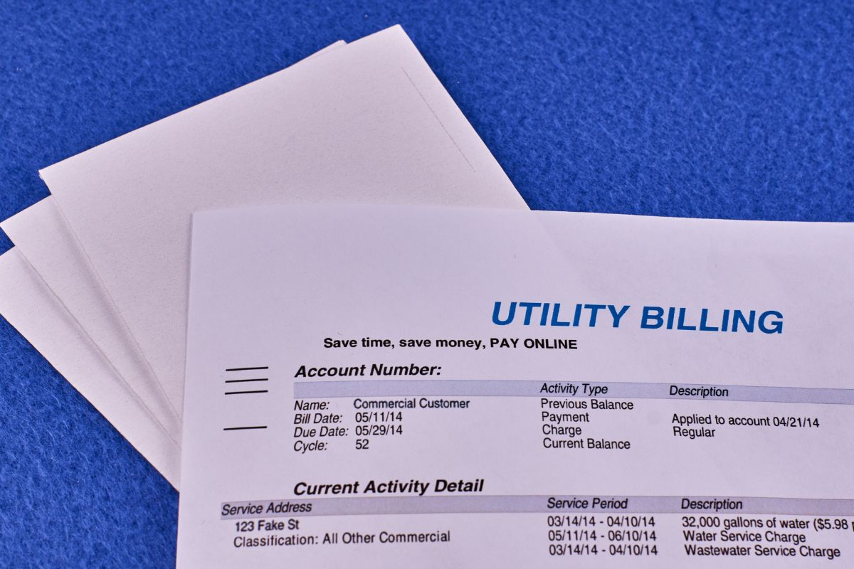 Image of utility billing invoices.
