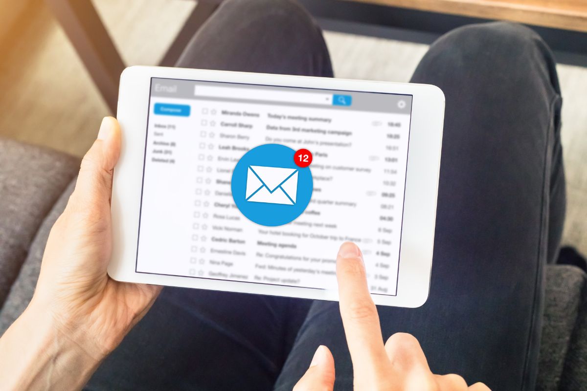 An image of a woman unsubscribing from marketing emails.