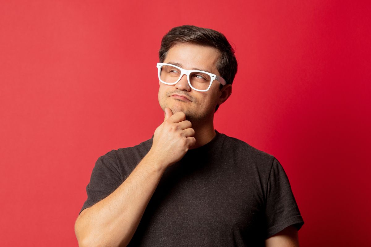 An image of a man thinking.