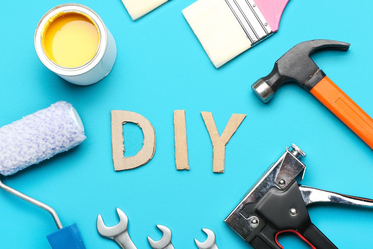 The image of tools and a DIY wording.