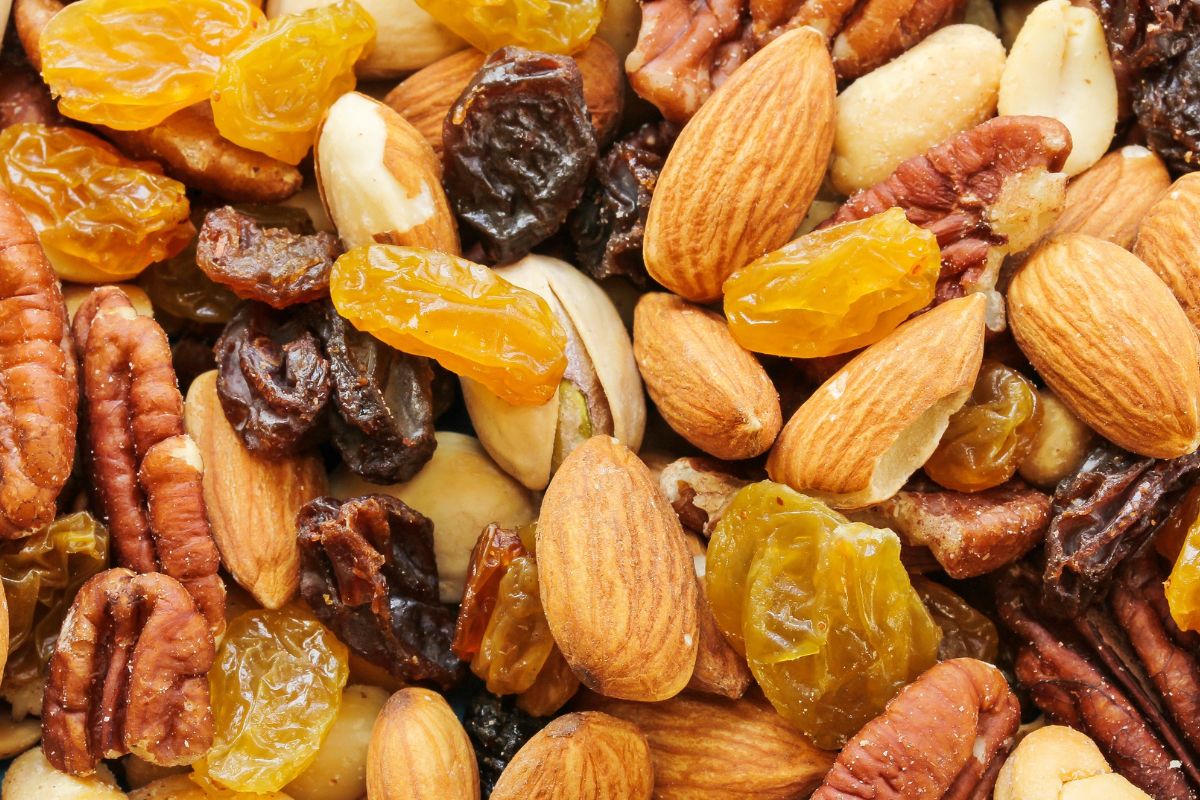 The picture shows dried fruits.