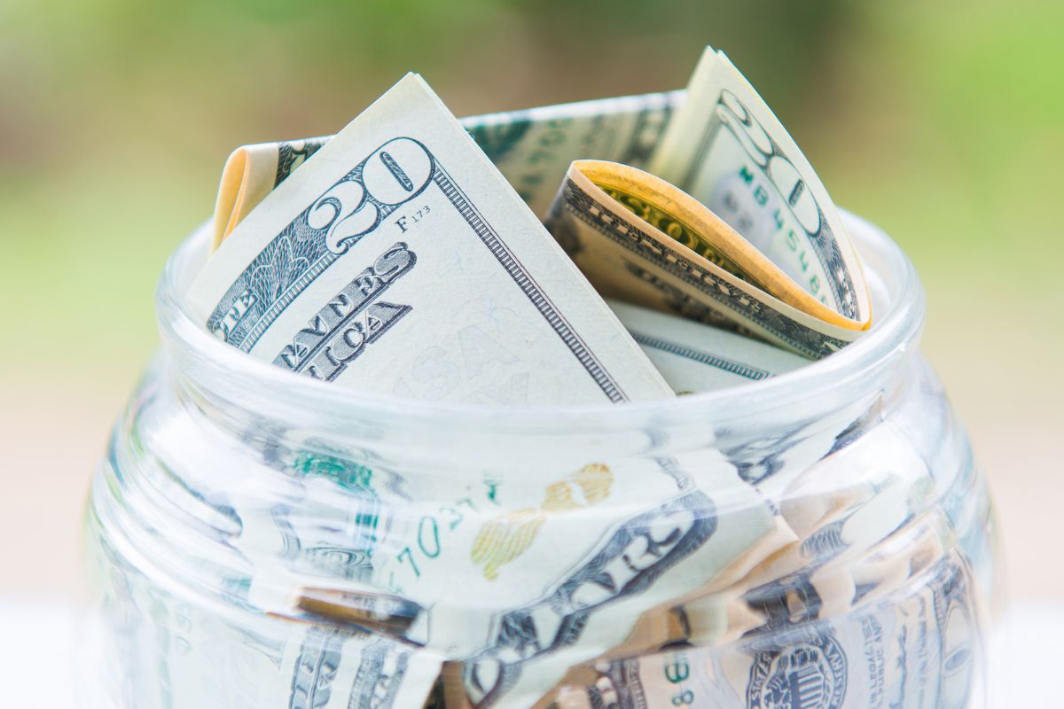 An image of savings in a jar.