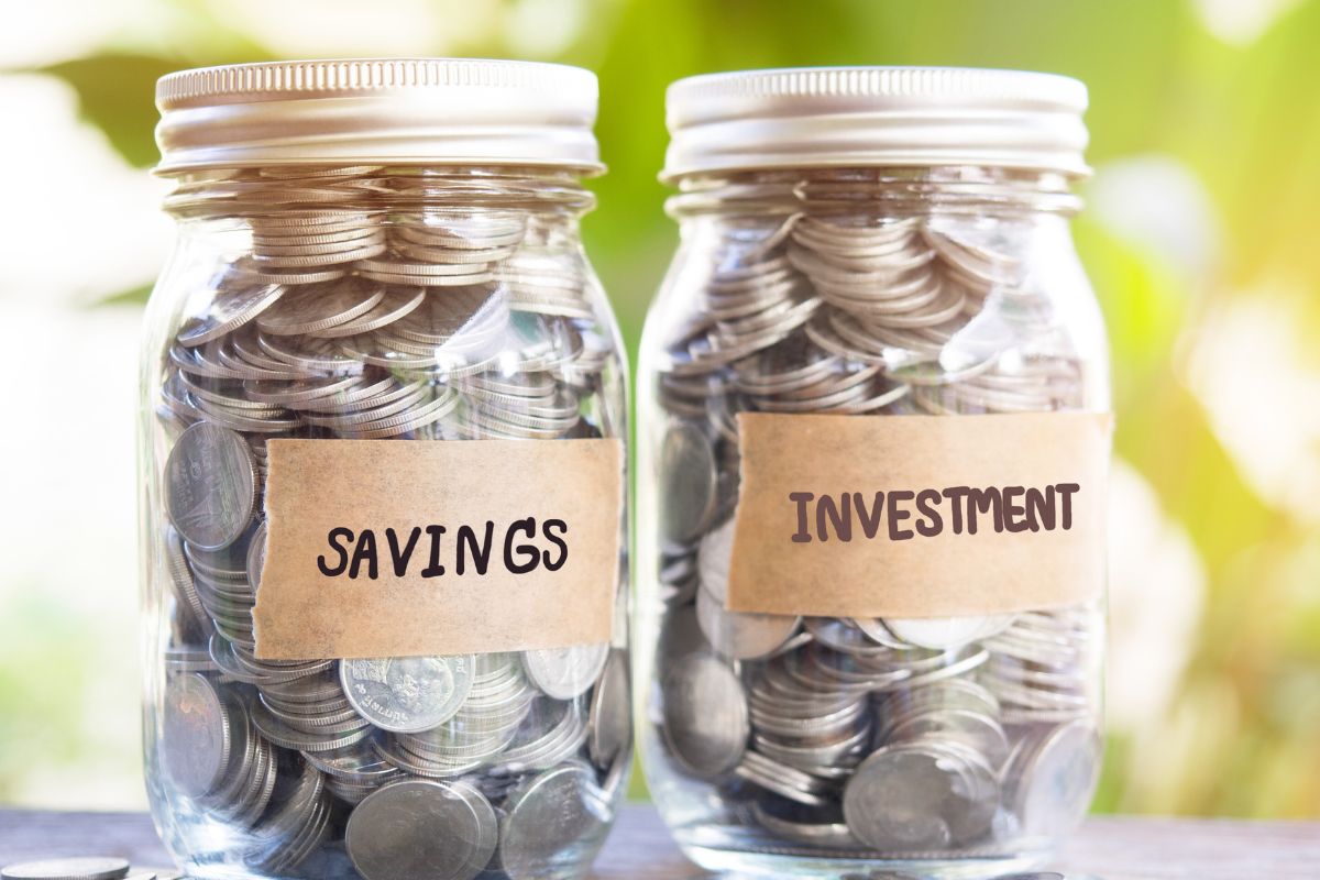 The jars for savings and investments.