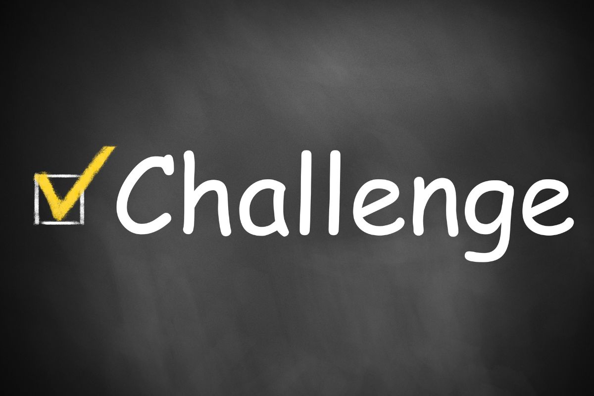 The photo of a challenge wording on the board.