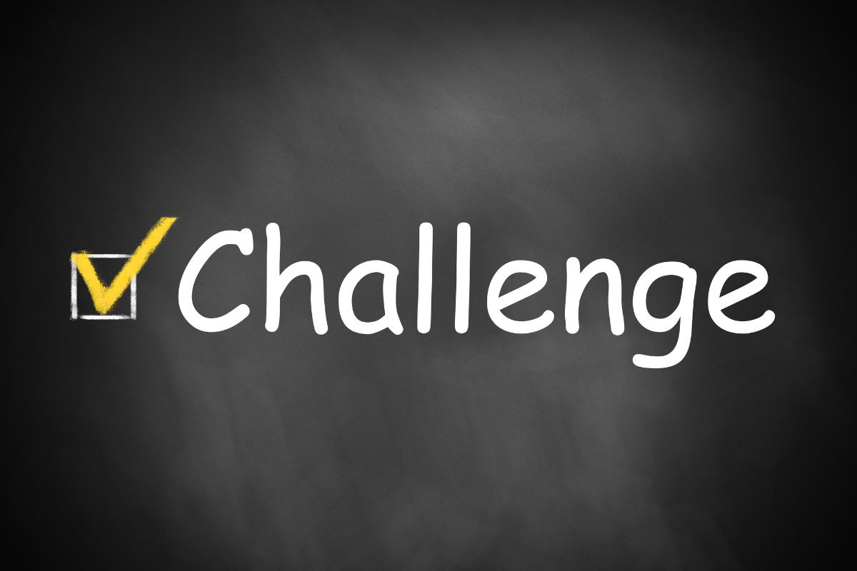 The picture shows a board with a note and check mark indicating to set a challenge for the day to make managing money feel more like a game than a chore.