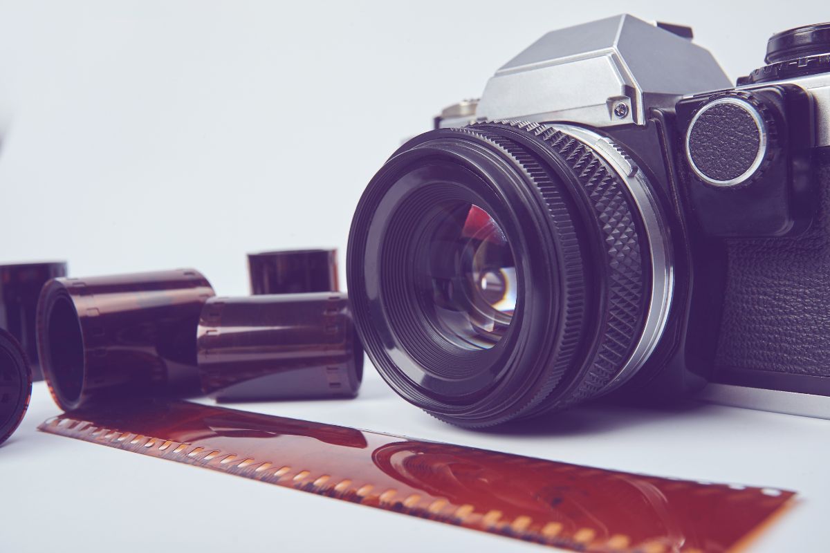The picture tells about a camera and film strips which means to license photography can keep paying you long in the future.