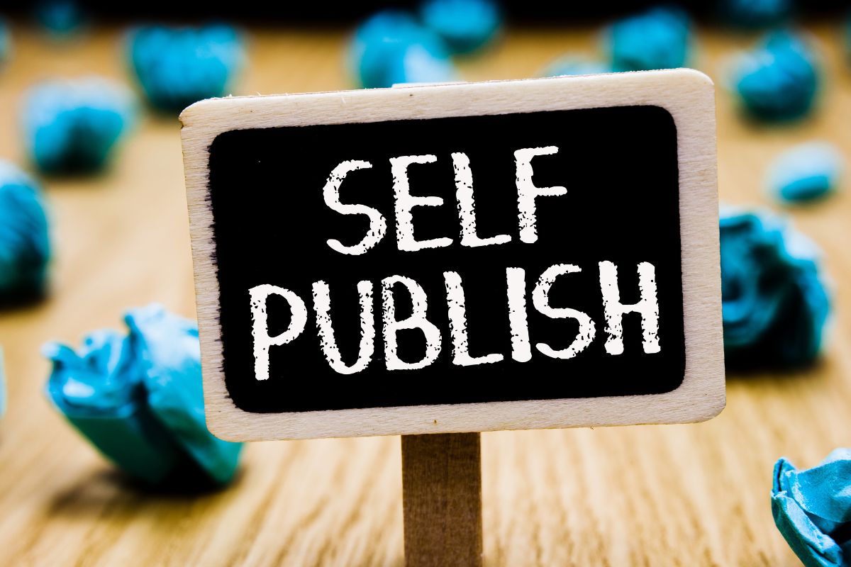 Picture of a board with self-published wording.