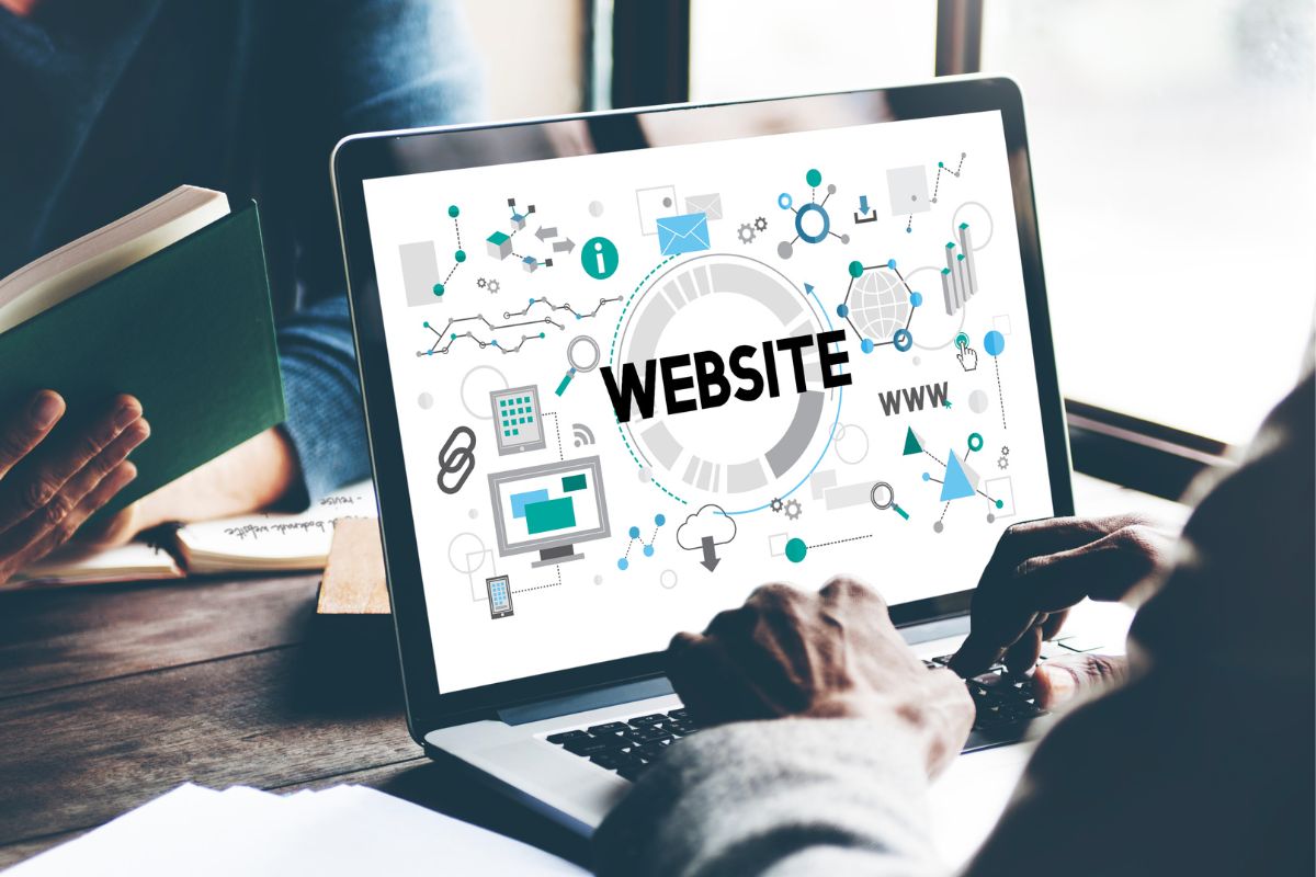 The photo shows a man reading a book and a man using a laptop with a screen display referring to get paid to test websites is an easy side gig that requires little efforts buy pay quickly.