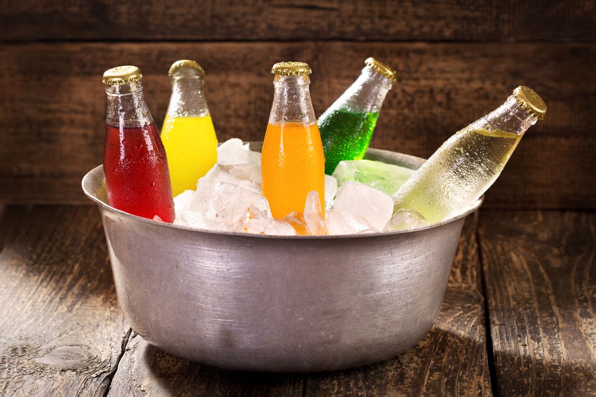 The photo shows sugary drinks.