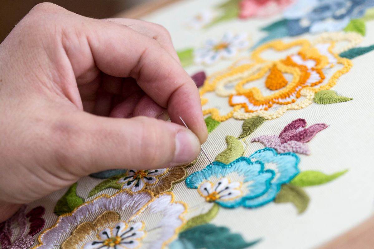 A photo of a woman turning skills into income.