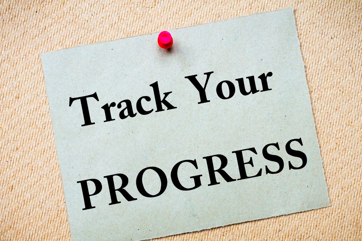 An image of paper with the track your progress wording.