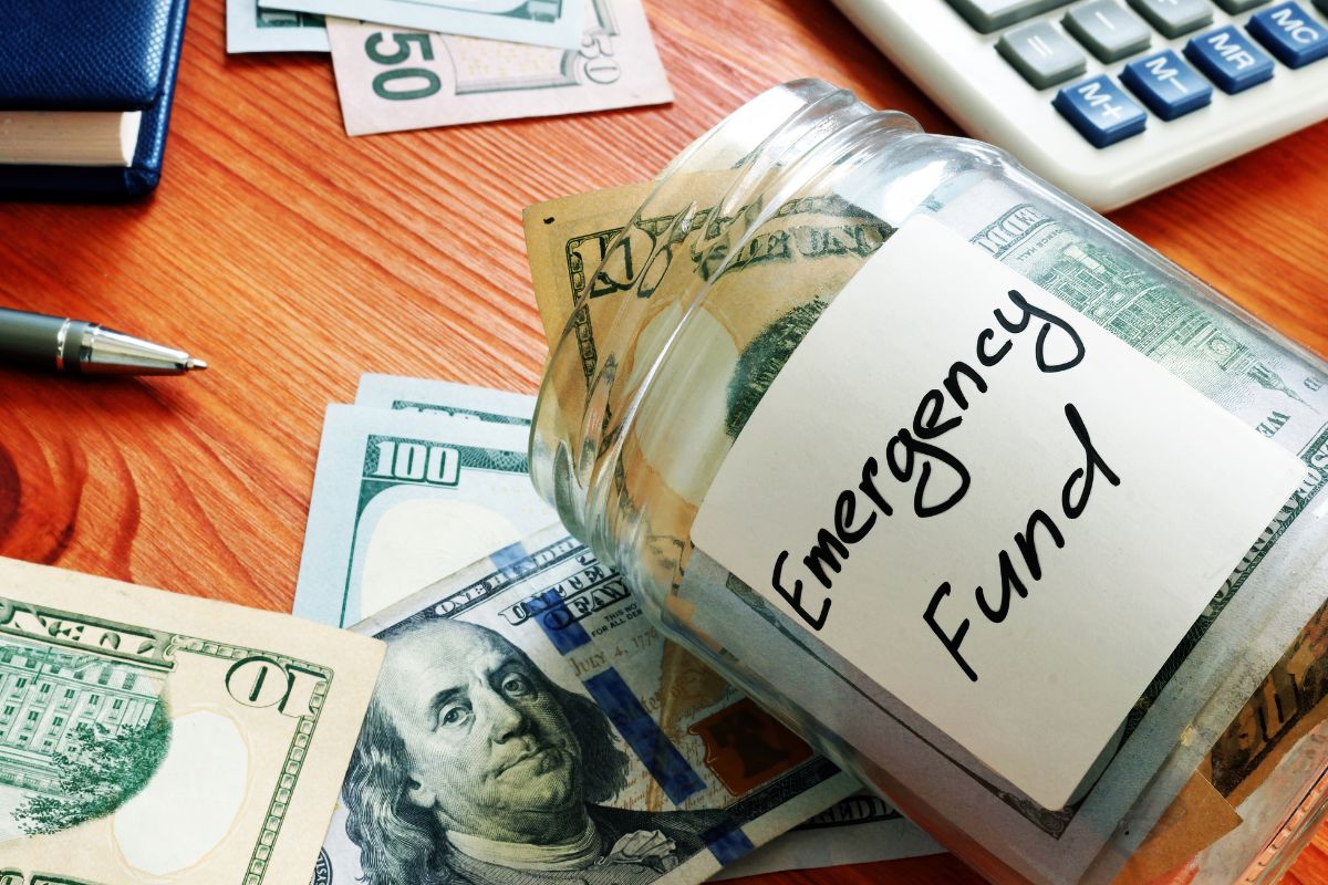 A picture of a jar for an emergency fund.