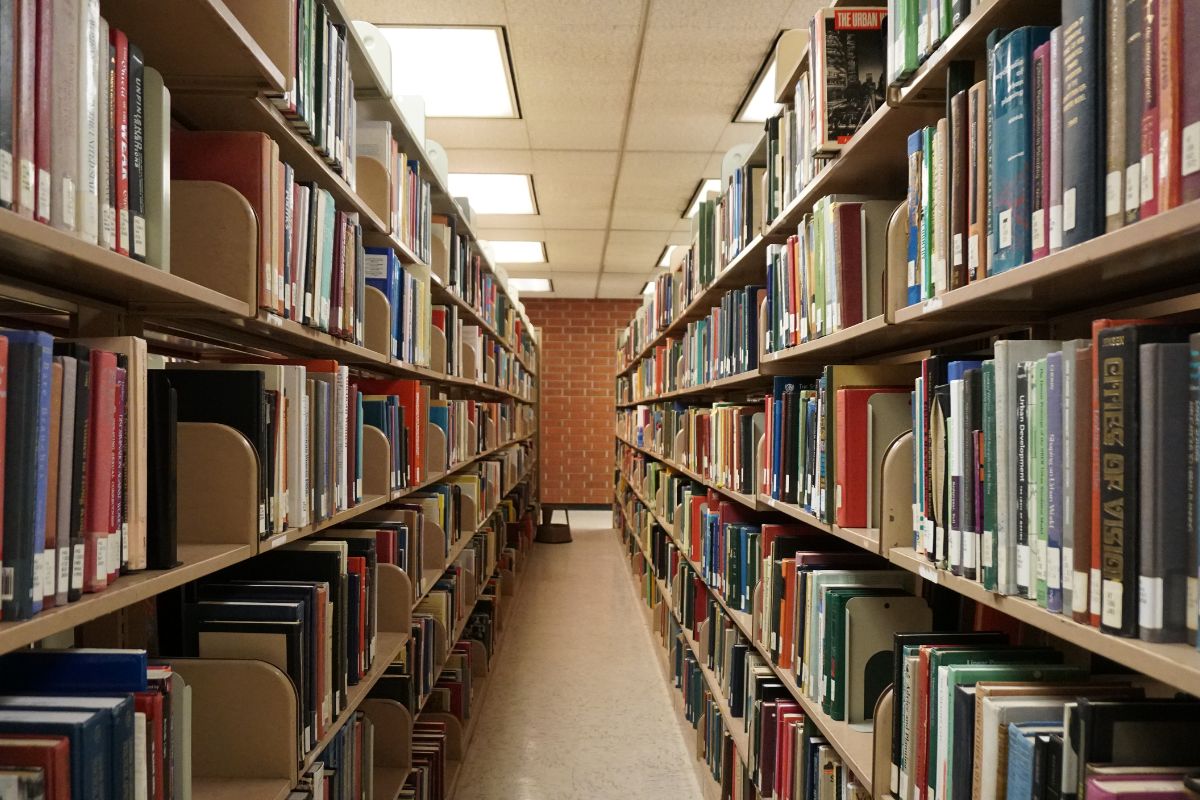 The image shows a public library.