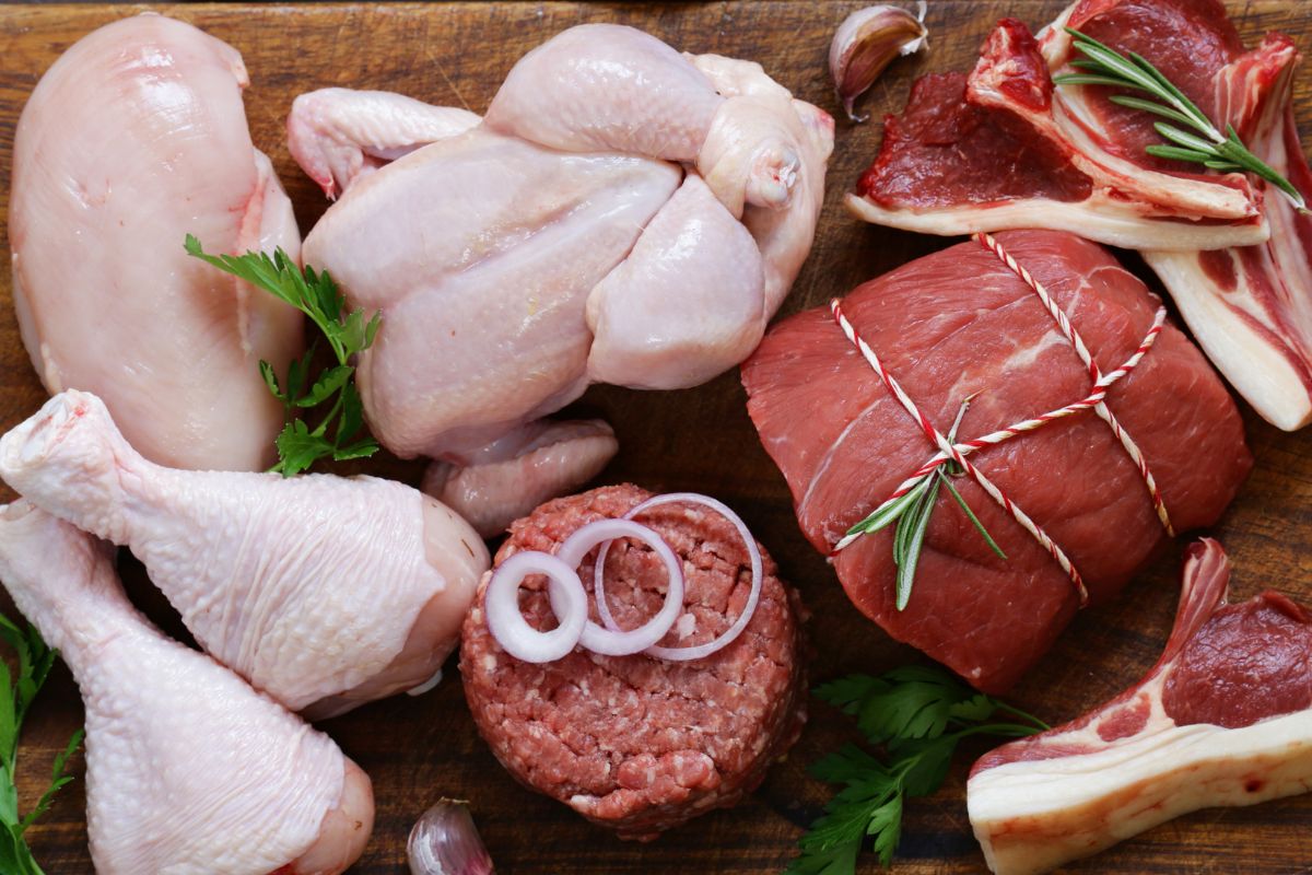The image of different varieties of meat.