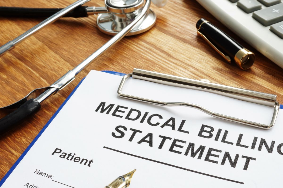 The image of a paper with billing statement wording.