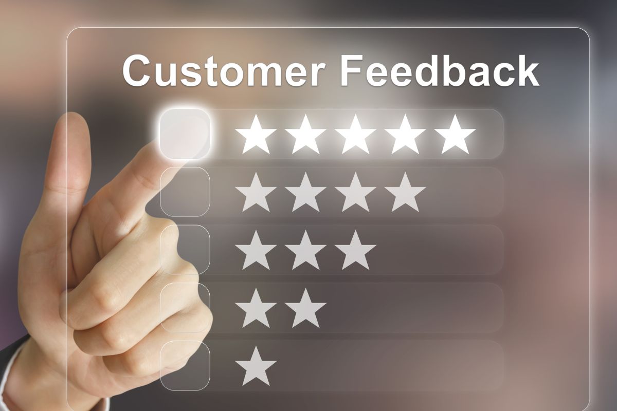 The picture shows a customer's feedback.