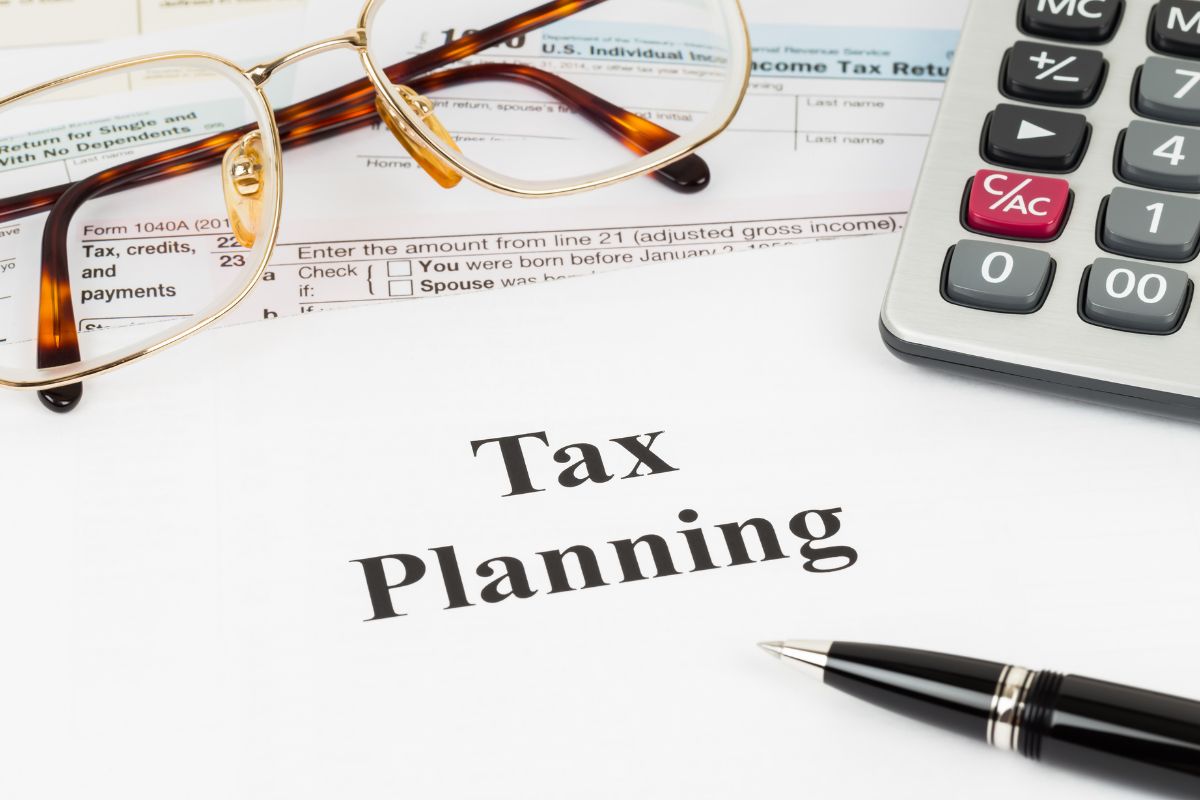 The image shows a paper for tax planning.