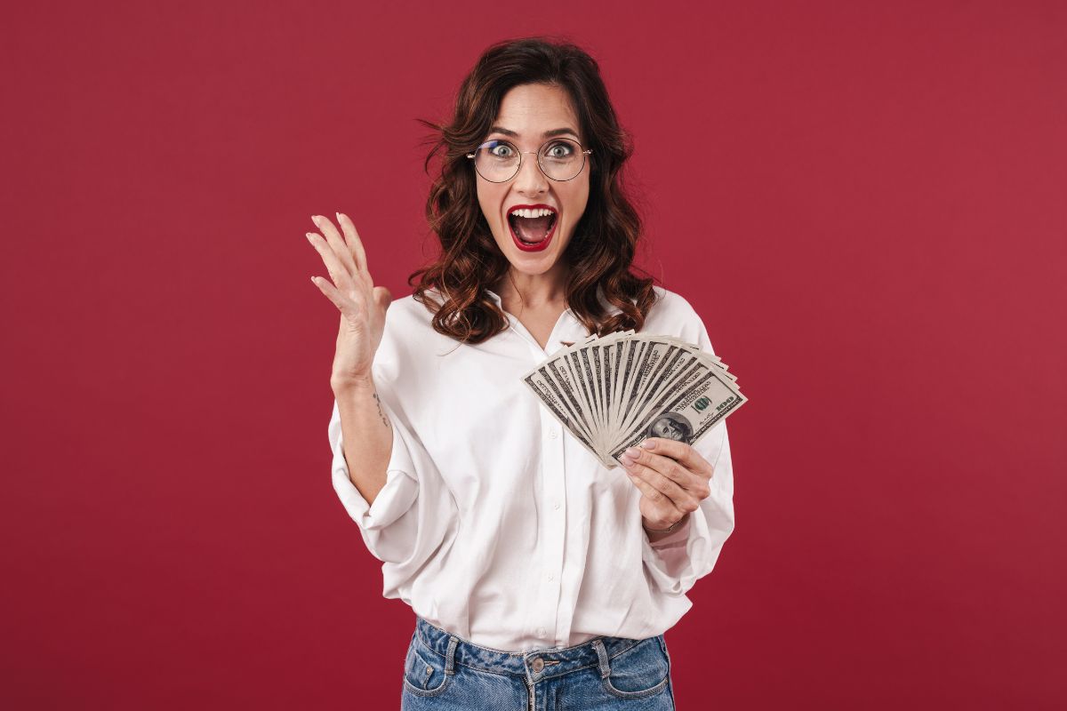 An image of a woman making at least 10k a month.