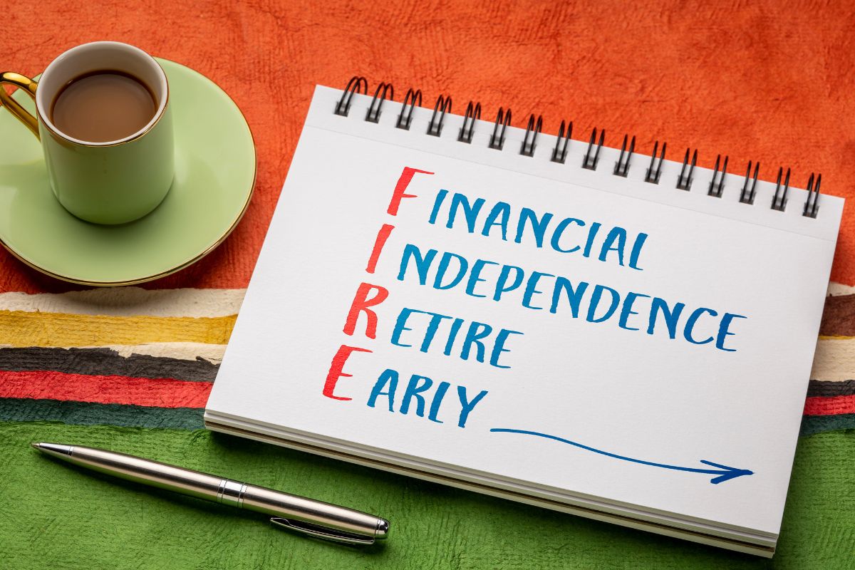 The picture shows a notebook with FIRE meaning.