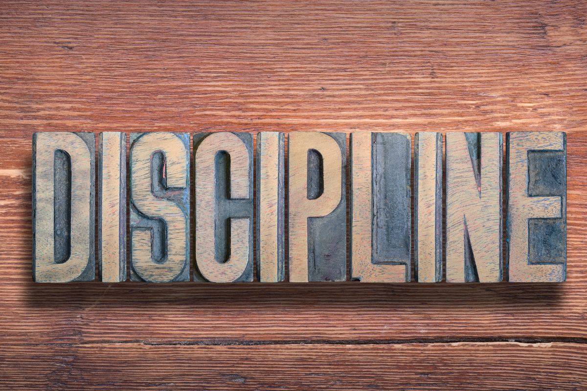 The photo shows a disciplined word.