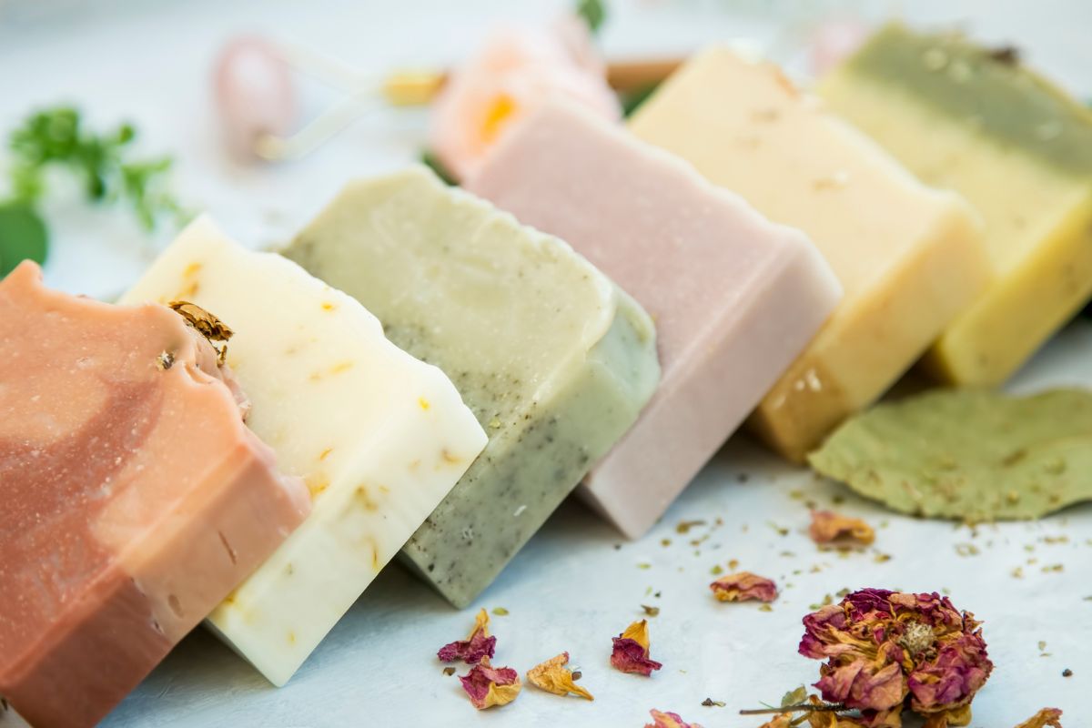 The photo shows a bulk of soaps.