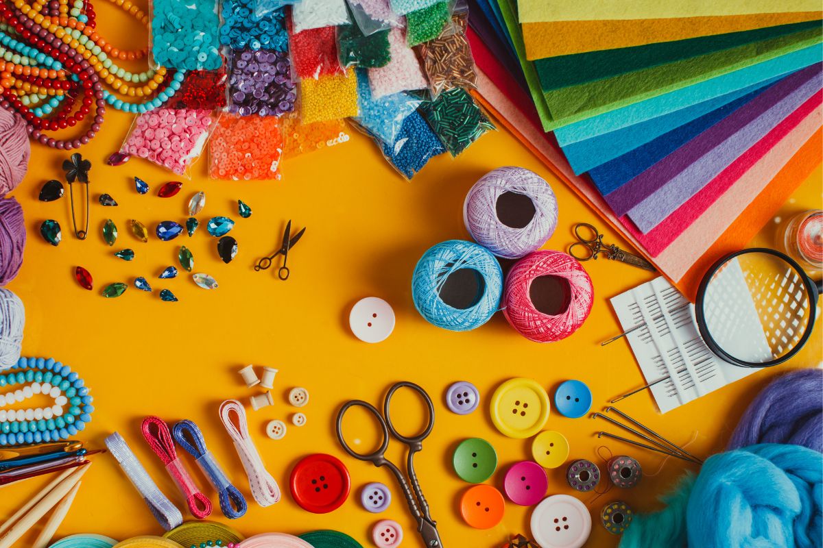 The image shows craft supplies.