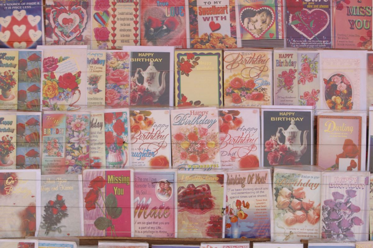 The photo is about expensive greeting cards.