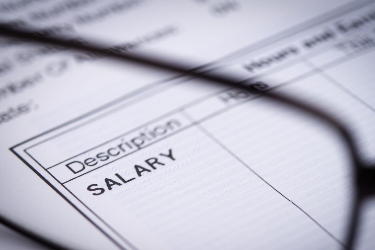 The picture shows a paycheck.