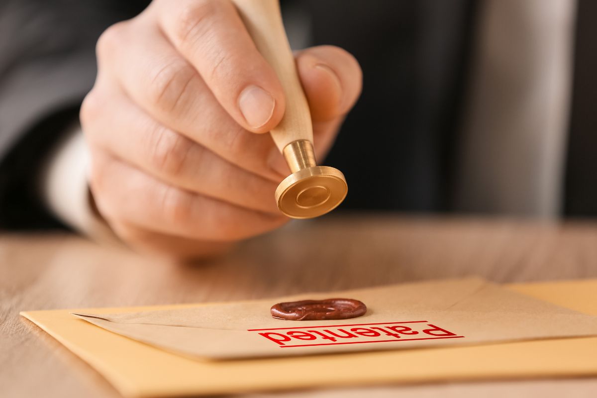 The image is about a patent attorney stamping.