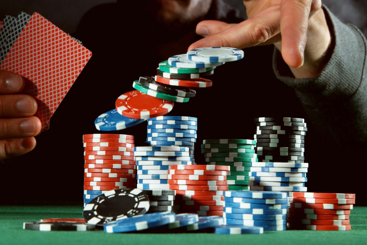 The image is about a professional poker player.