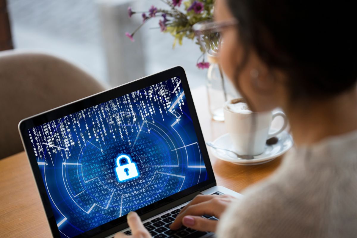 The image shows a cybersecurity consultant.