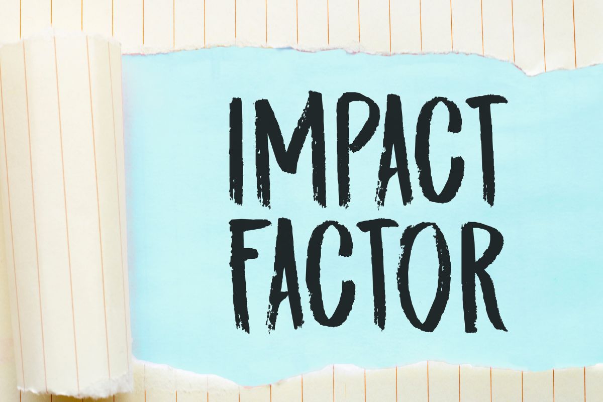 The image shows a paper with an impact factor wording.