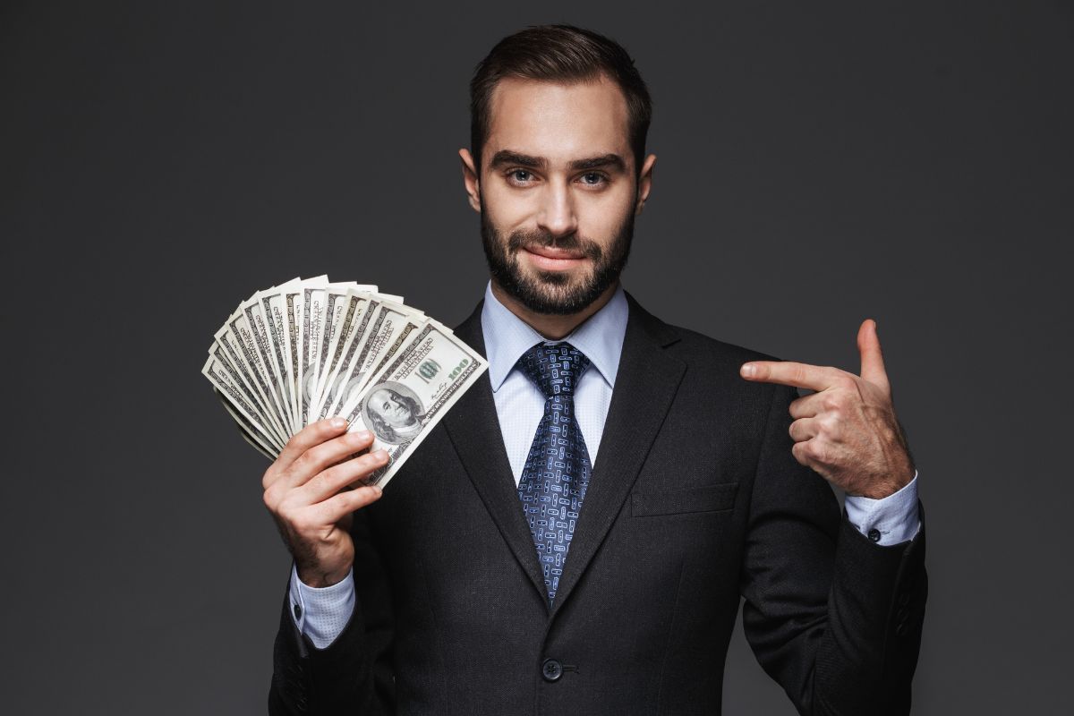 The photo shows a man with high-paying skills.