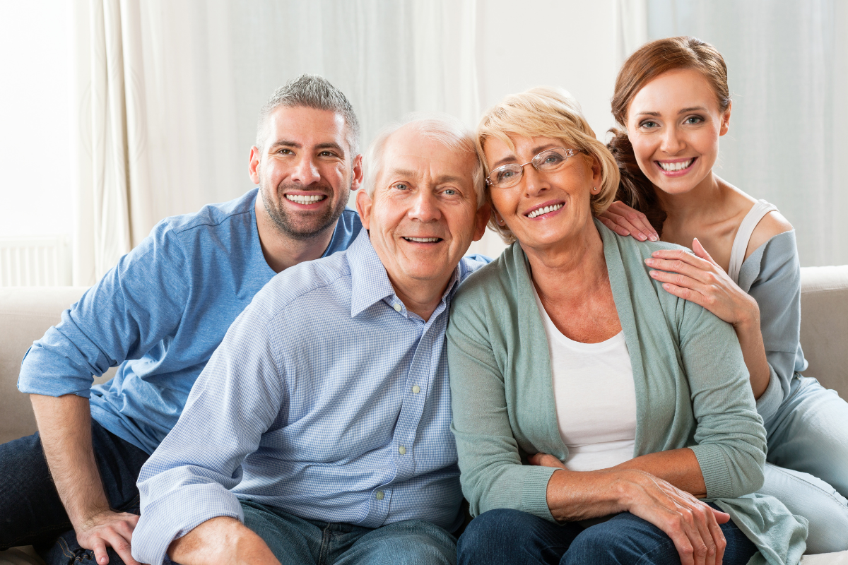 The picture shows parents with their children altogether which refers to my kids thinking if I'm able to retire can give them peace of mind.