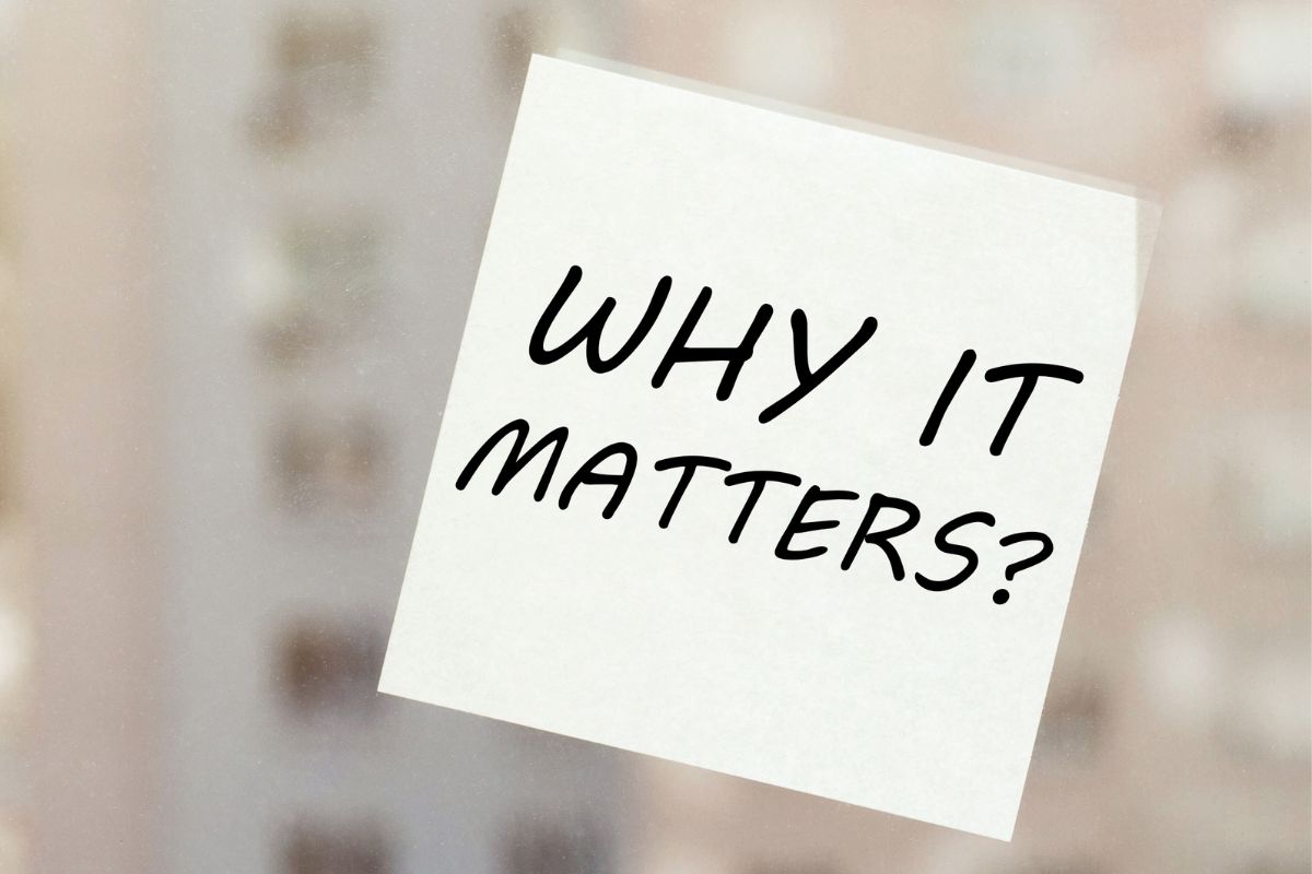 The picture shows a paper with why it matters wording.