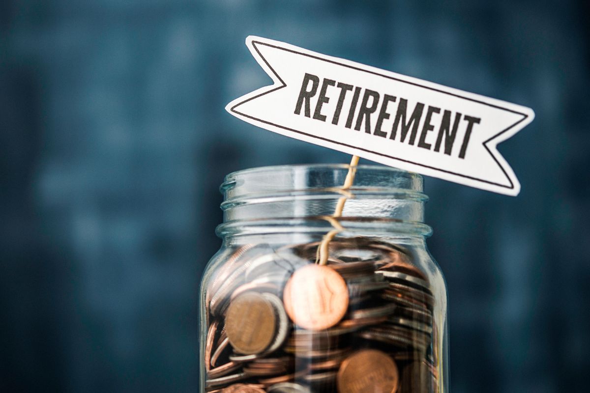 The image tells about a jar filled with coins and a tag with a note indicating to haven't saved for retirement it's not too late to start which helps you avoid financial struggles later.