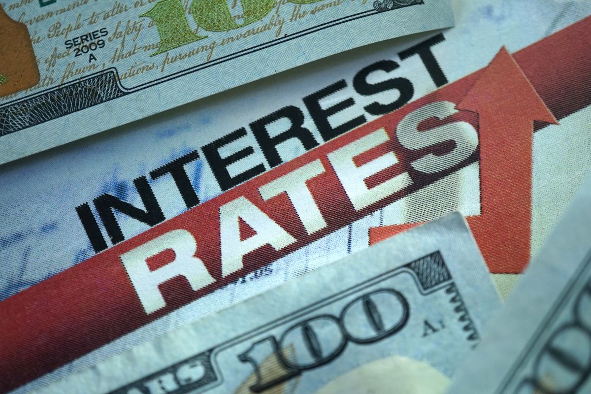 The picture tells about dollar bills and notes with an up arrow indicating that eliminating high-interest debt brings peace and control back into your life.