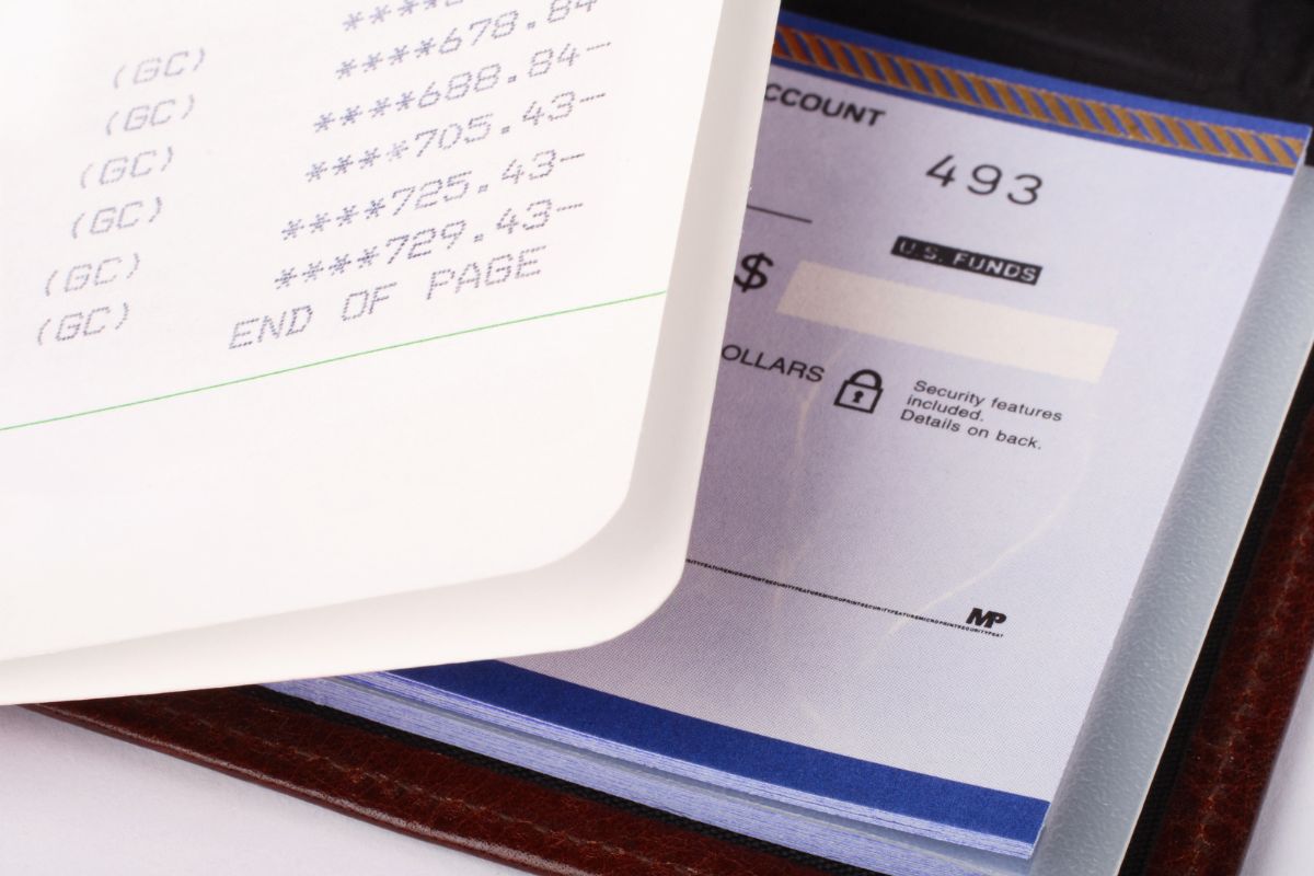 The photo shows a bank account.