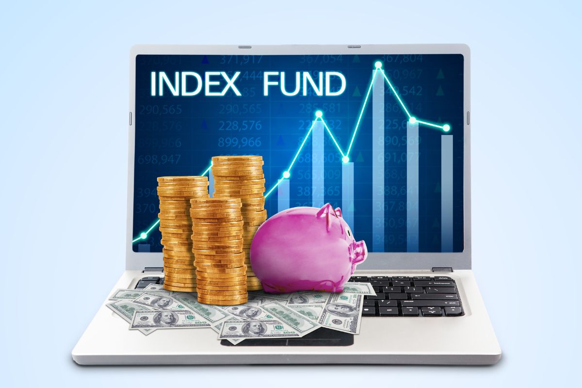 The image shows an index fund concept.