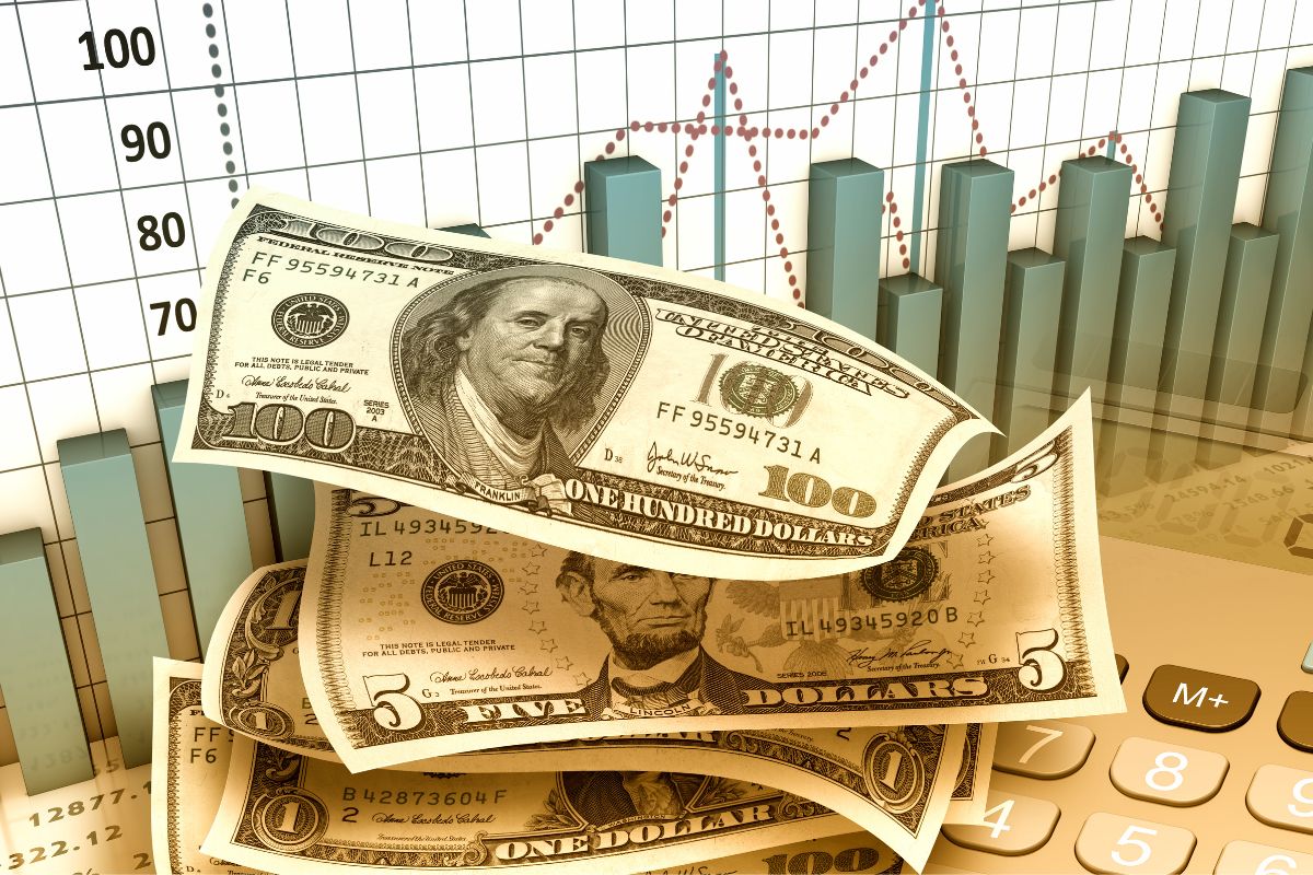 The image is about dollar bills to diversify investments.
