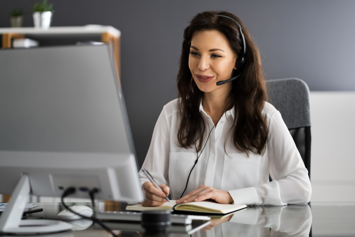 The show shows a woman working as a virtual assistant.