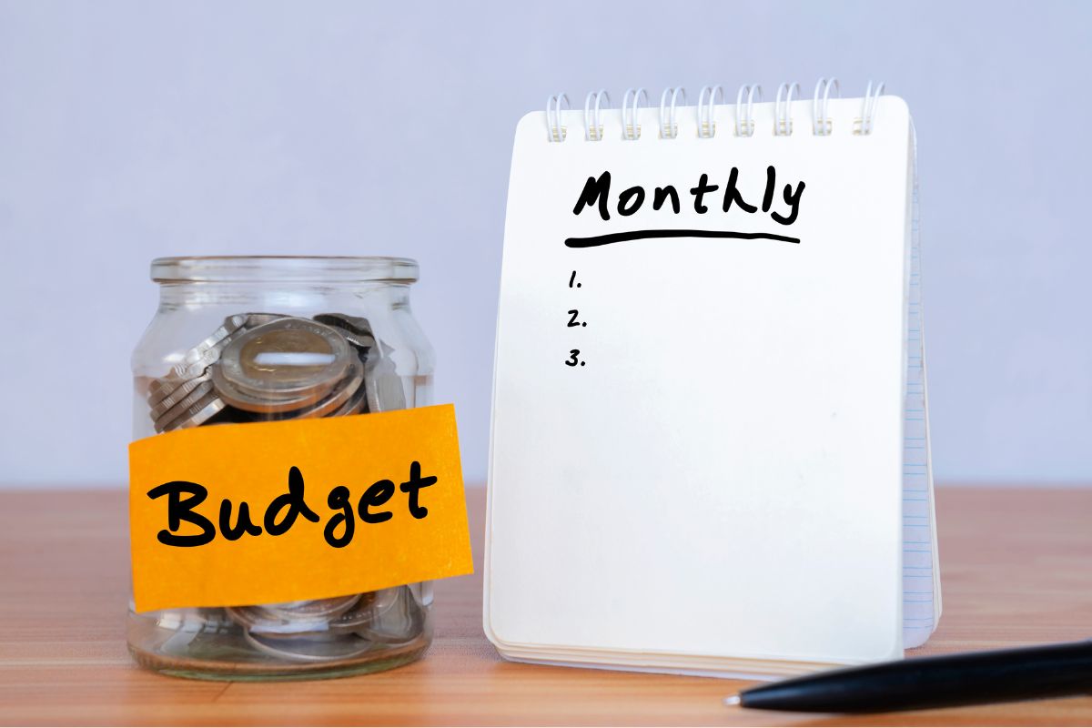 The image is about a monthly budget.