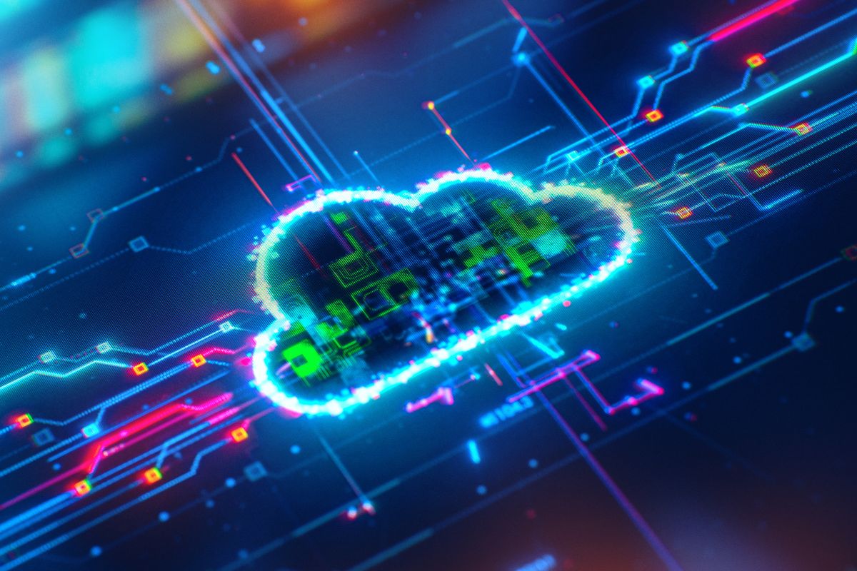 The picture shows a cloud solutions architect concept.