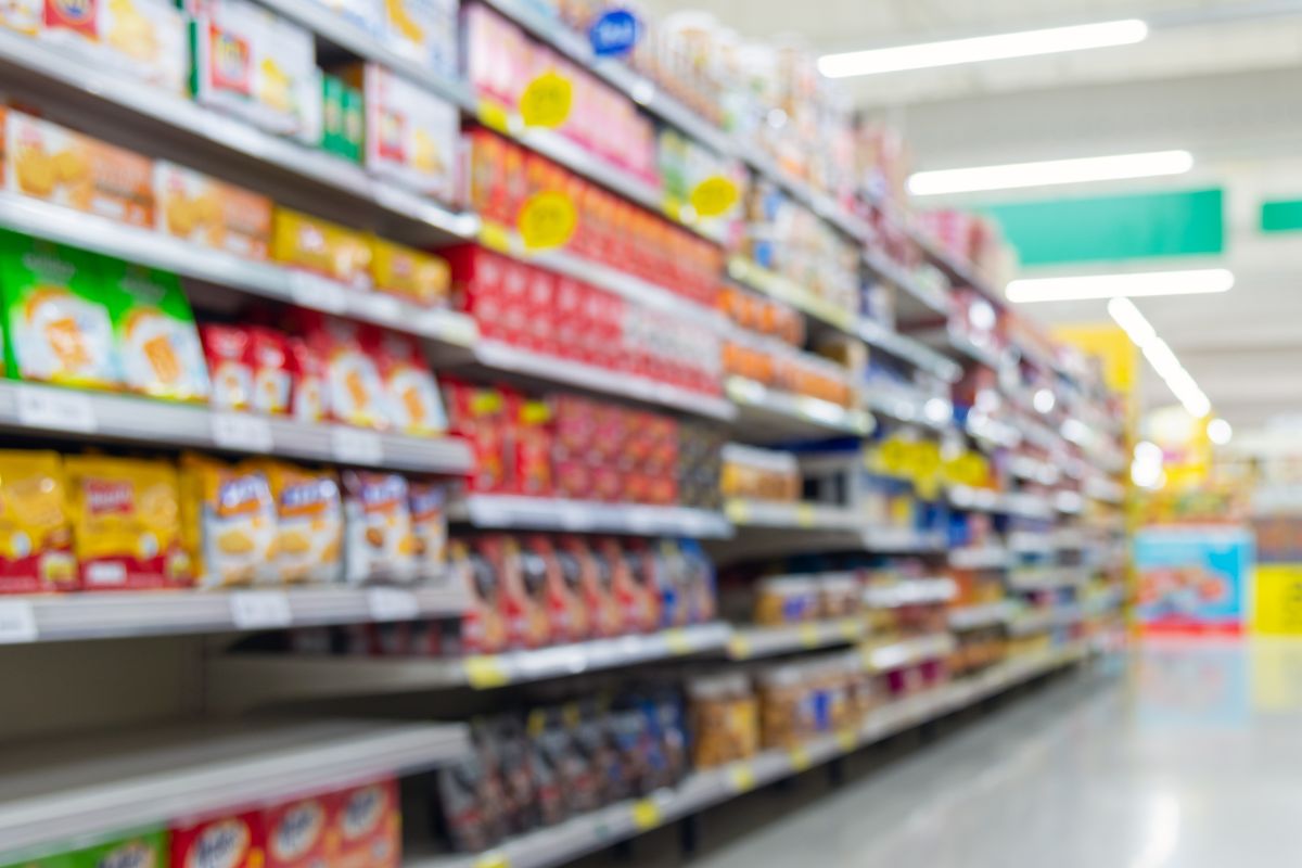 The photo shows a grocery store.